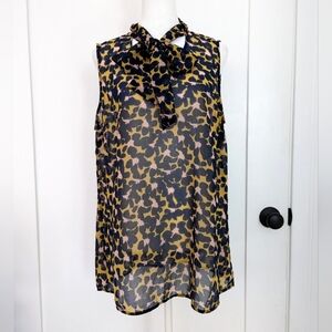 Cabi Flynn Top - tie collar - size medium